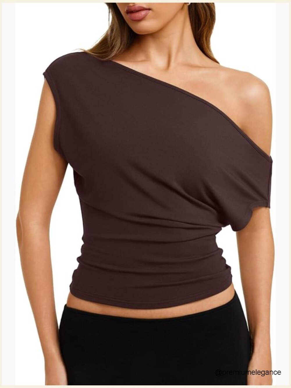 Off Shoulder Dolman Sleeve Top Cinched Waist Loose Fit Tee Summer